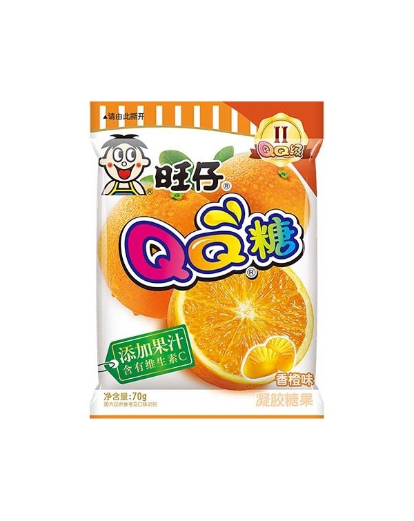 DULCES DE GELATINA QQ, SABOR A NARANJA